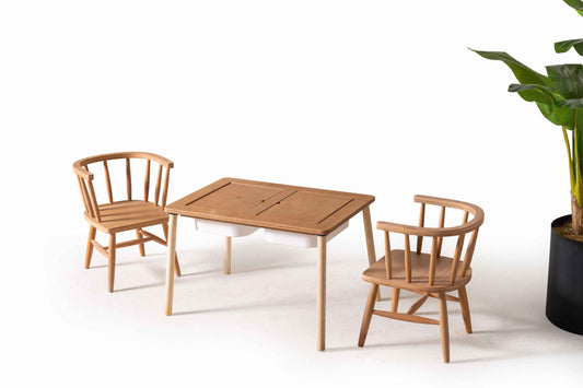 Montessori Double Compartment Activity Table with Remy Chair