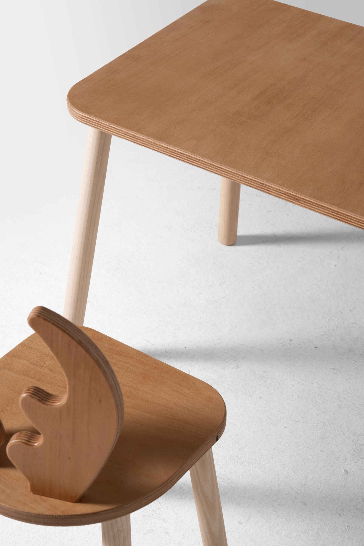 Montessori Plywood Study and Activity Table with Deer Chair