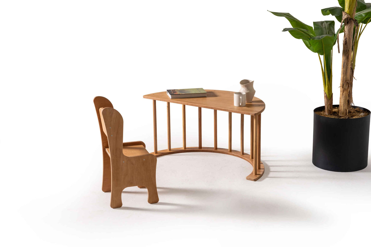 Montessori Plywood Pikler Ring Activity Table with Mimi Chair