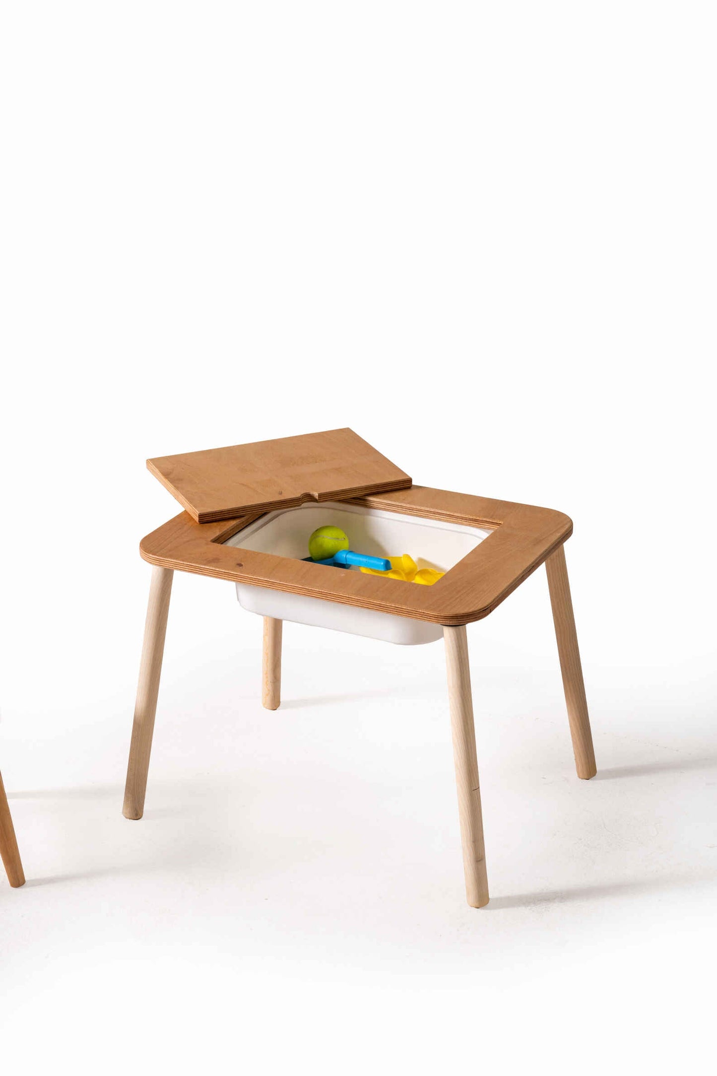 Montessori Single-Compartment Activity Table with Bunny Chair