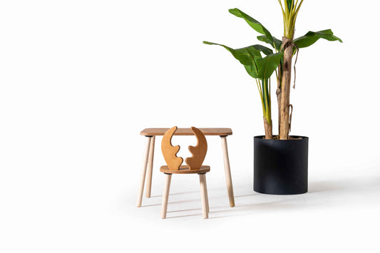 Montessori Plywood Study and Activity Table with Deer Chair