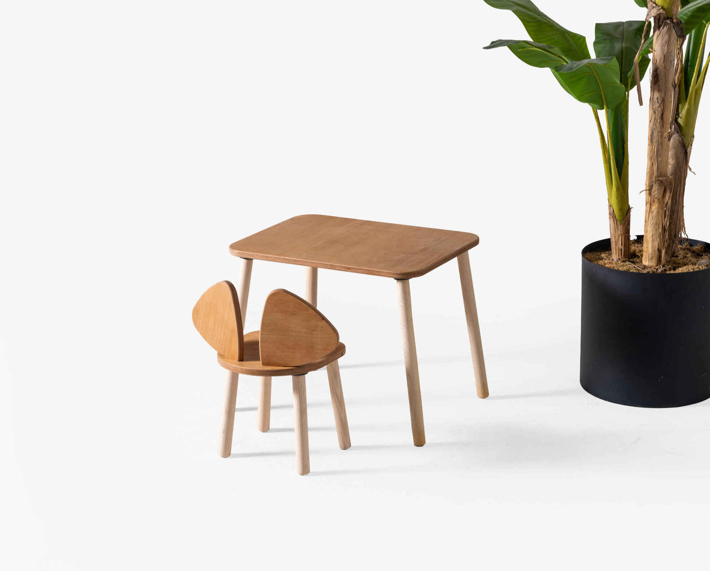 Montessori Plywood Study and Activity Table with Mickey Chair