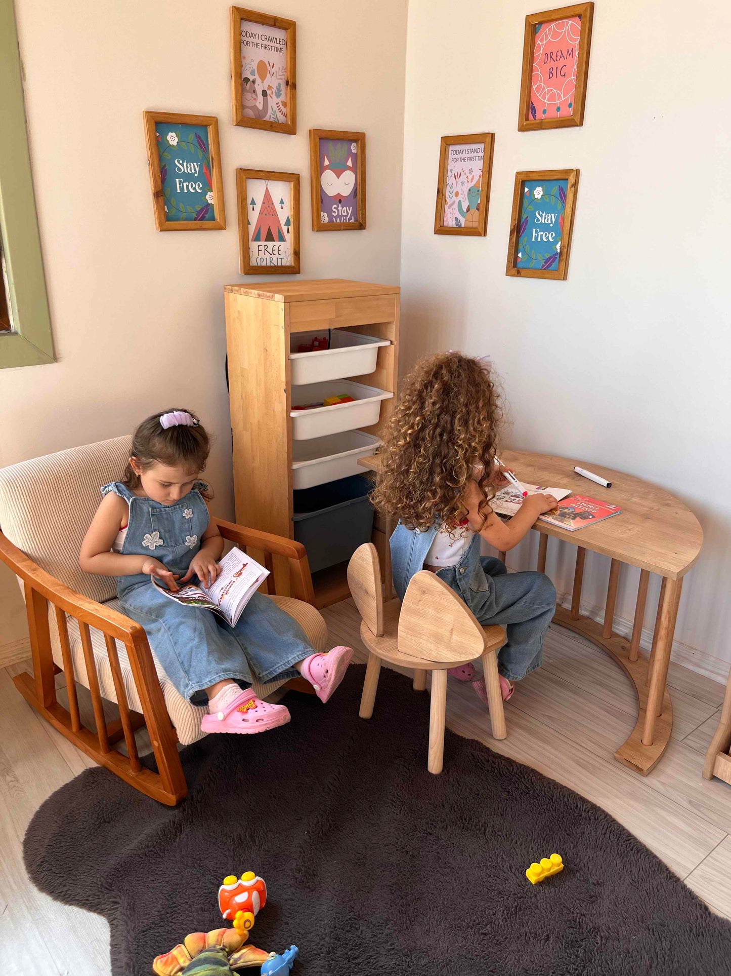 Montessori Pikler Ring Activity and Play Table with Mickey Chair