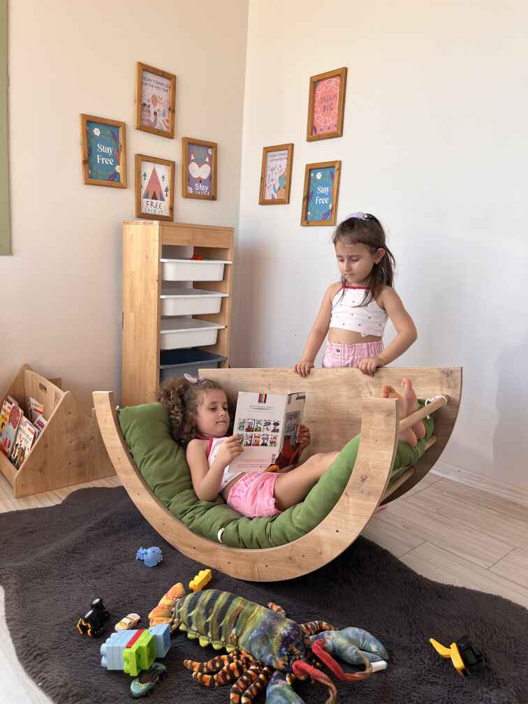 Montessori Pikler Ring Activity and Play Table with Mimi Chair – Cushion and Chair Set