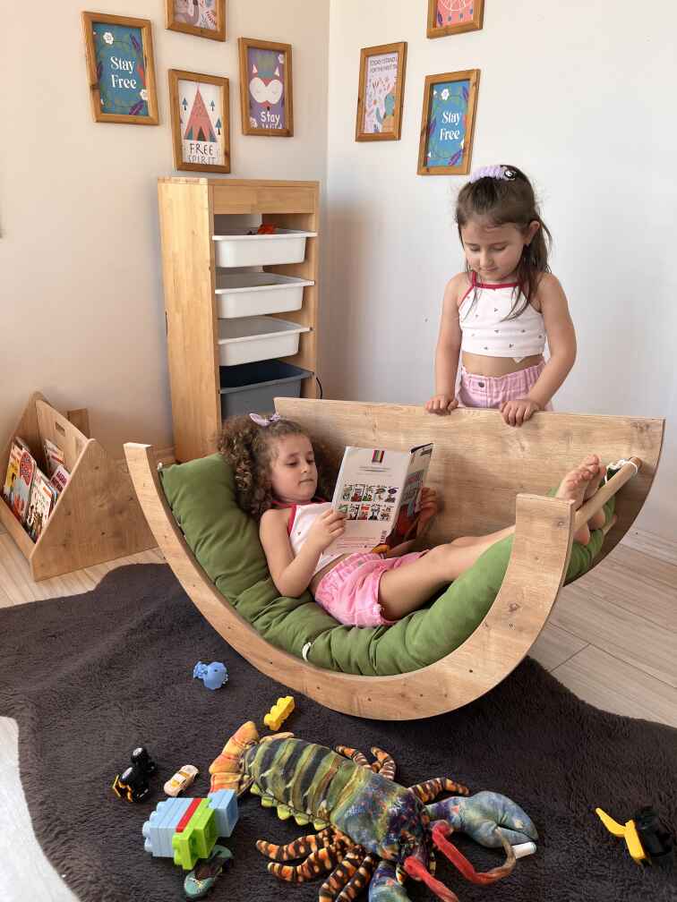 Montessori Pikler Ring Activity and Play Table with Mimi Chair – Cushion and Chair Set
