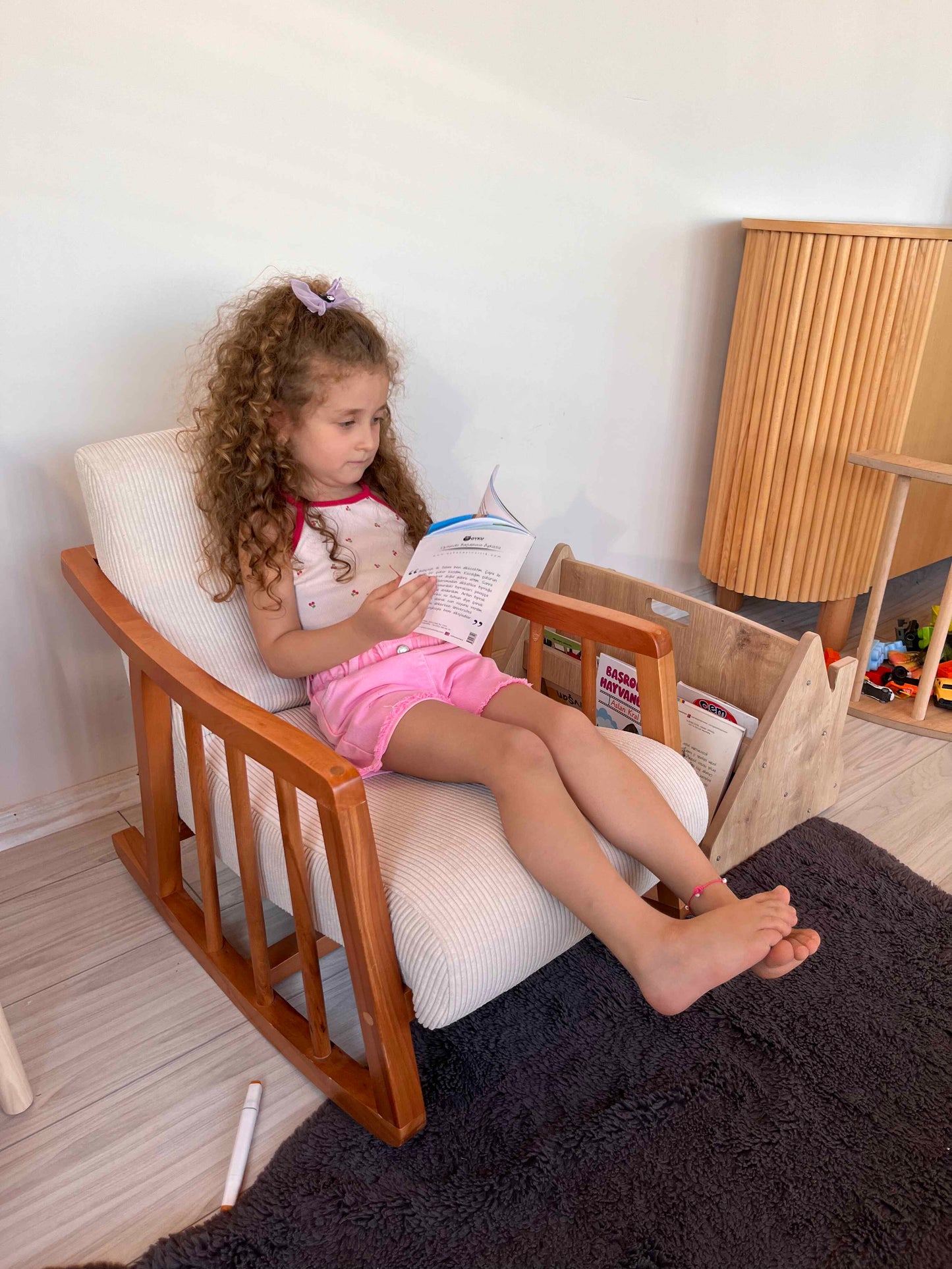 Wooden Leg Rocking Armchair