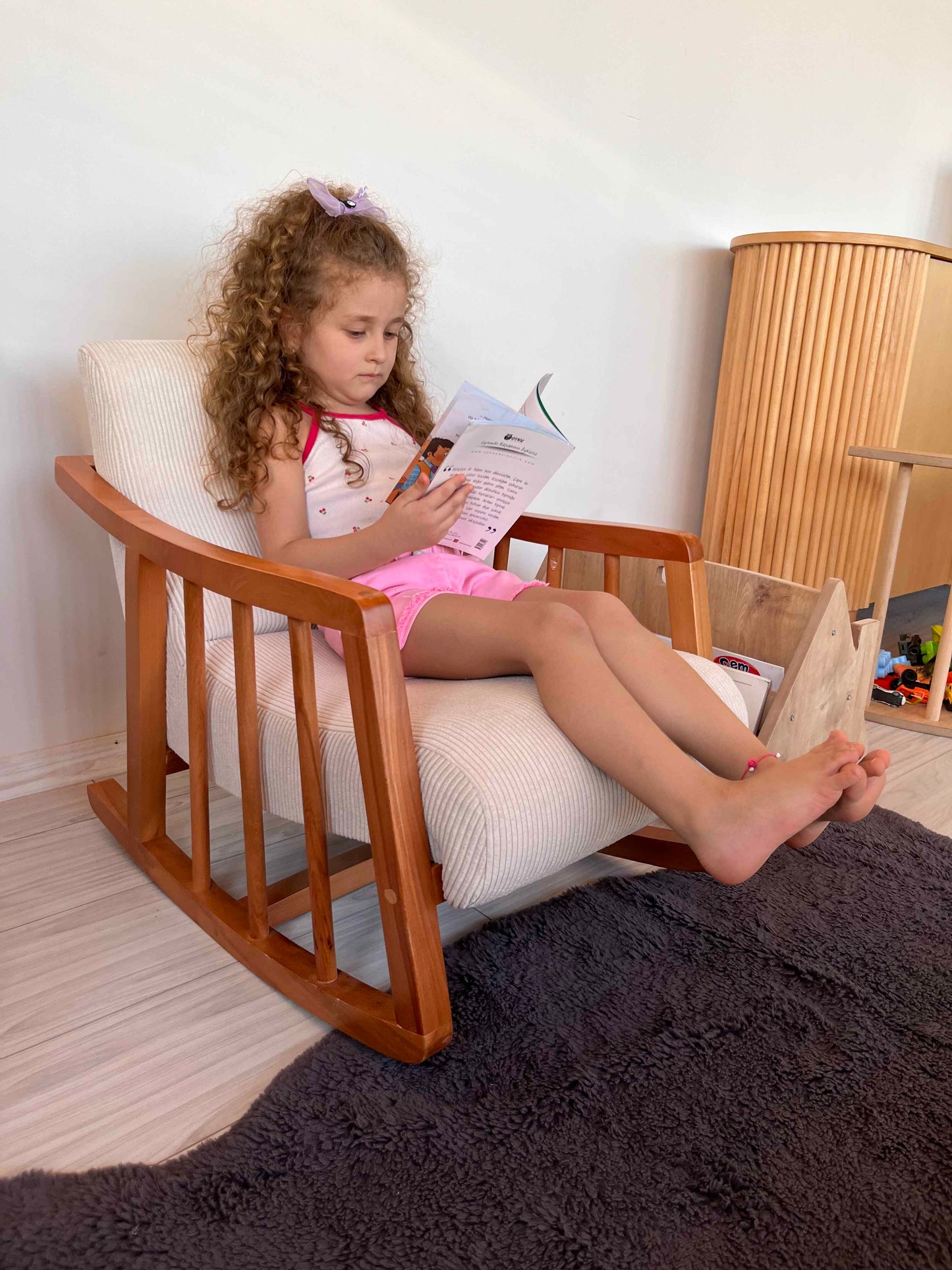 Wooden Leg Rocking Armchair