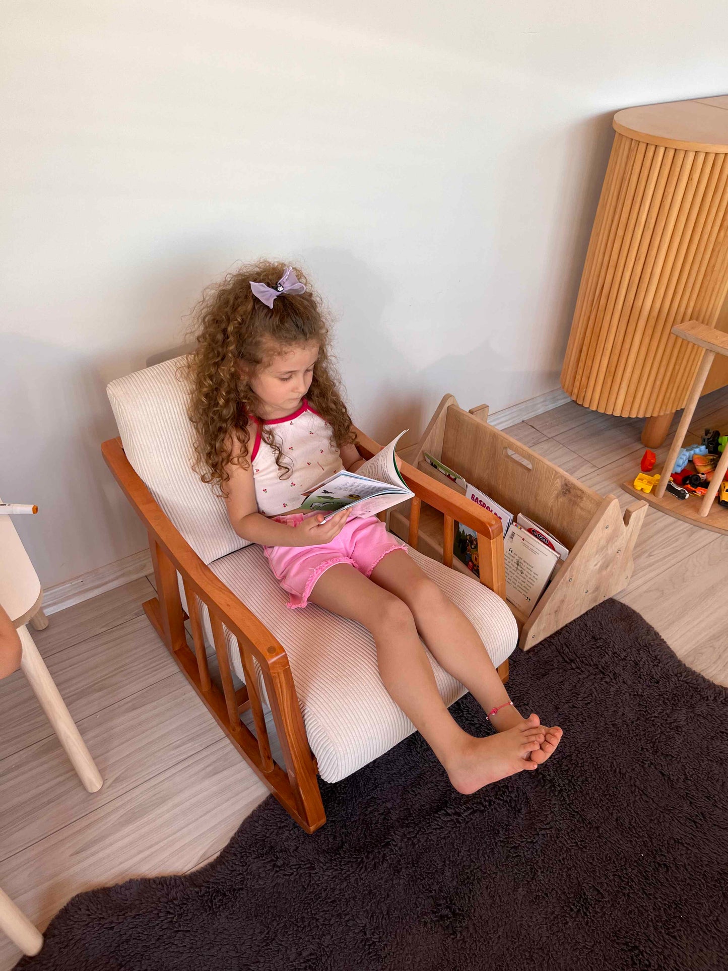 Wooden Leg Rocking Armchair