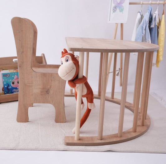 Montessori Pikler Ring Activity and Play Table with Mimi Chair